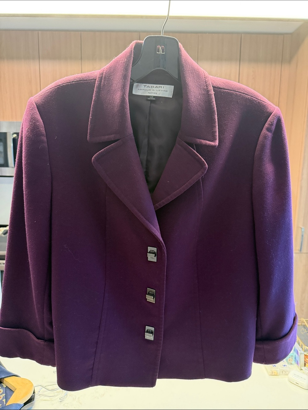 Tahari Deep Purple Tailored Jacket